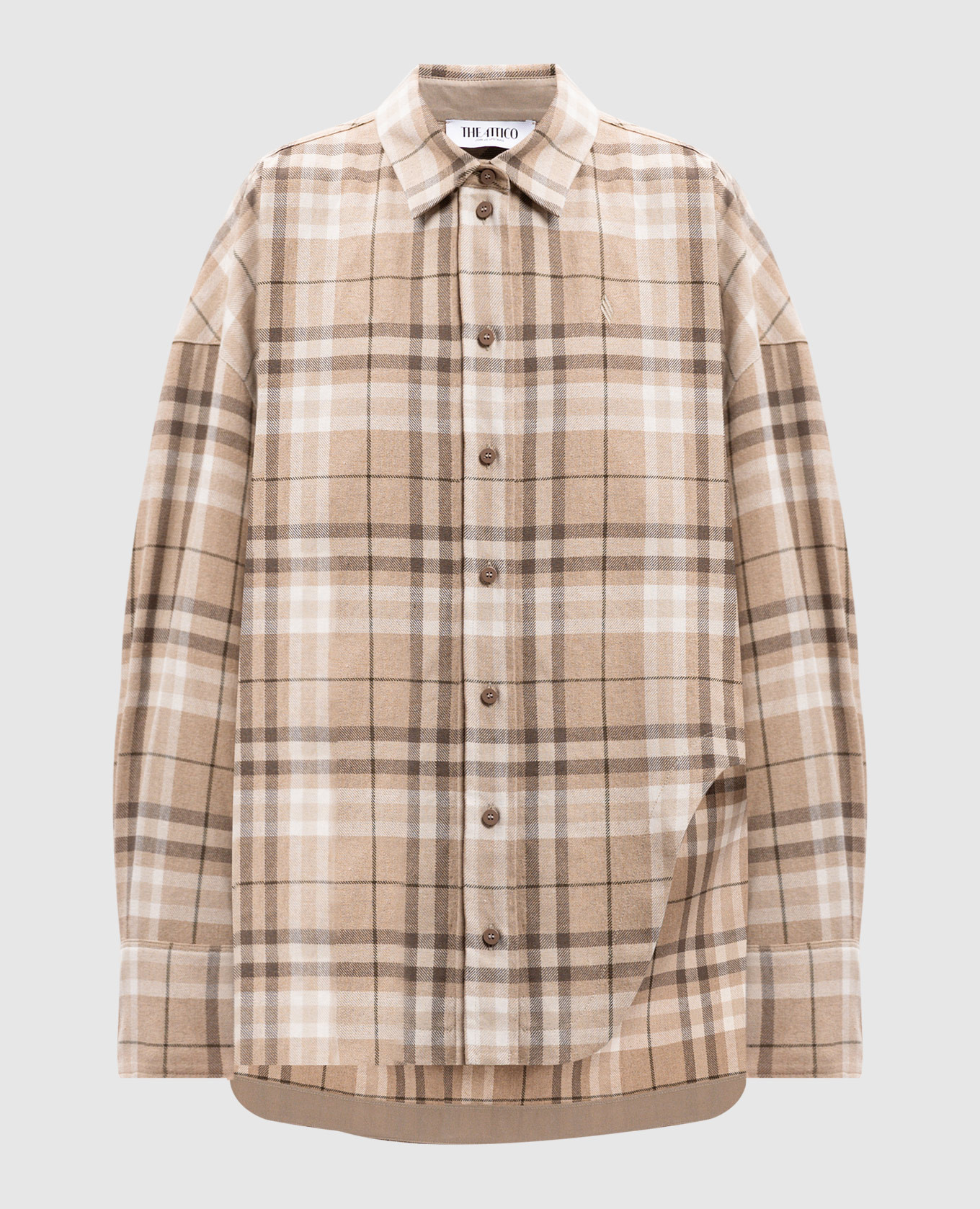 

Бежевая рубашка в клетку, Бежевый, Рубашки