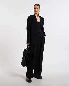 Jil Sander Чорні штани з шовком J02KA0294J65005