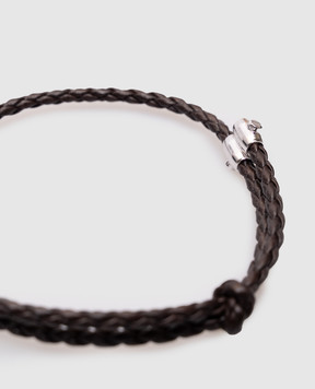 Bottega Veneta Коричневый кожаный плетеный браслет 838329V507C