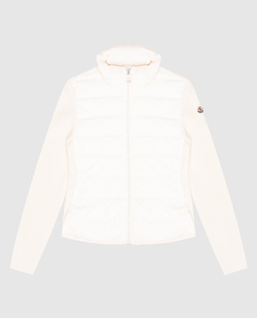 Moncler ENFANT Дитяча біла комбінована куртка з вовною з нашивкою логотипа 9B00006M1241810
