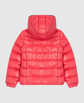 Moncler ENFANT Дитяча рожева пухова куртка з нашивкою логотипа K29541A5271068950810