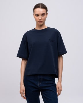 Woolrich Синя футболка з вишивкою логотипа CFWWTE0101FRUT3855