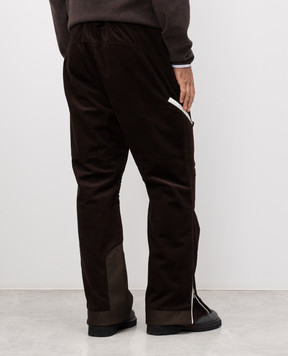 Brunello Cucinelli Коричневые вельветовые горнолыжные брюки с эмблемой MM180KP06