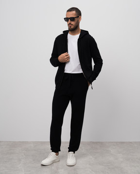 Allude Черная спортивная куртка из шерсти и кашемира 24537010