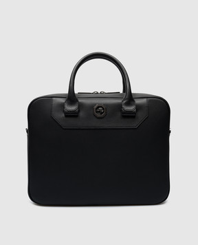 Stefano Ricci Чорна шкіряна ділова сумка з логотипом ND225R5TUMRVH