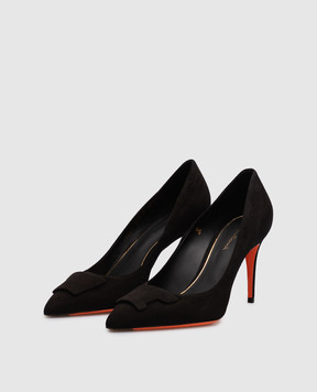 Santoni Чорні замшеві туфлі WDID71207HI2TMGD