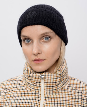 Moncler Чорна шапка з вовною з логотипом K20933B00024M7454