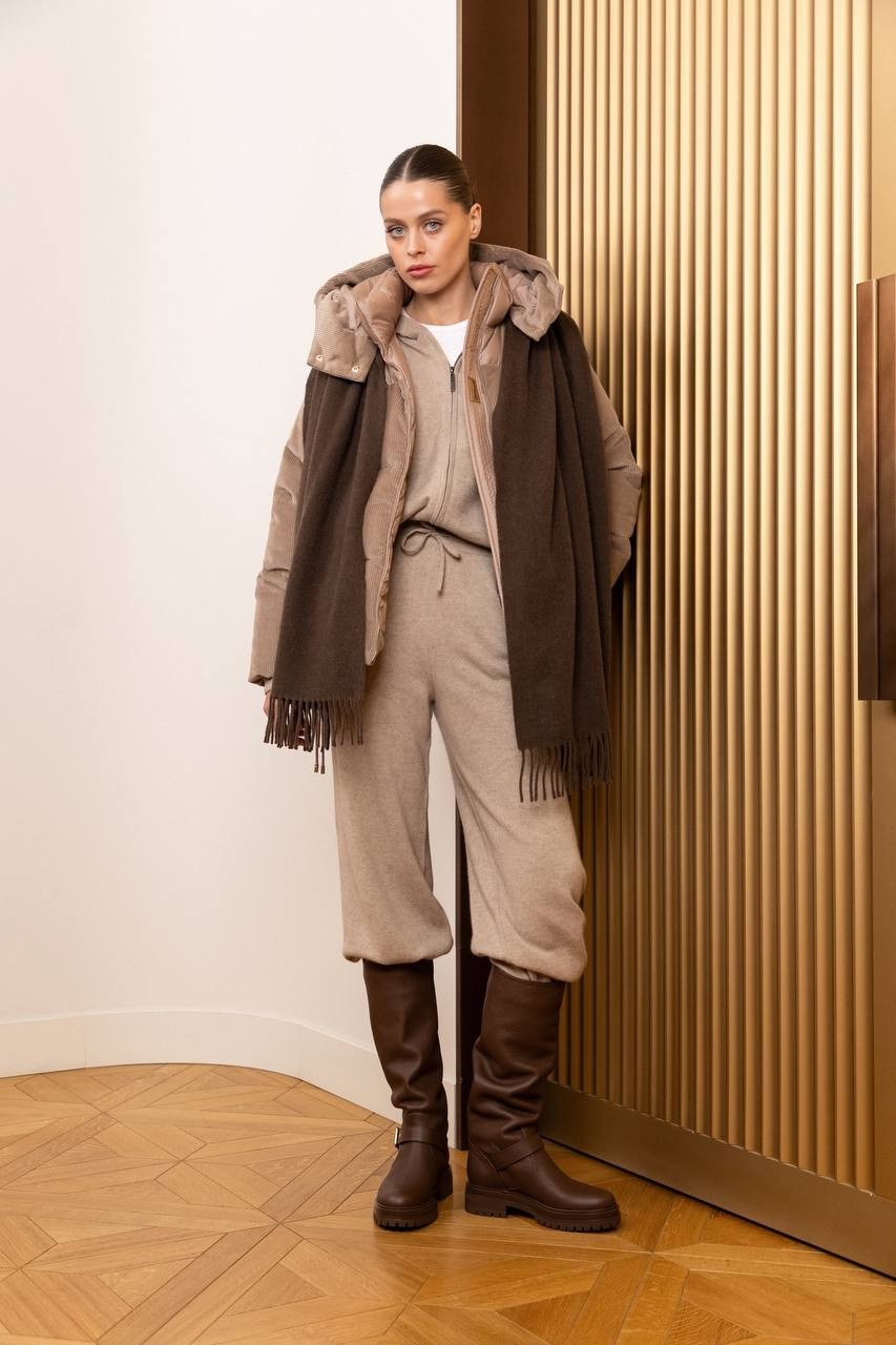 Simonetta Ravizza Серая спортивная куртка из кашемира MARGHERITA F04KN33T10 изображение 6