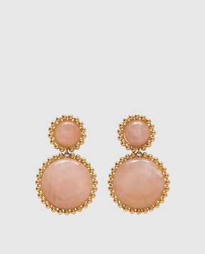 LELET NY Золотисті сережки з позолотою 14 карат з кварцем LELSS252031RH