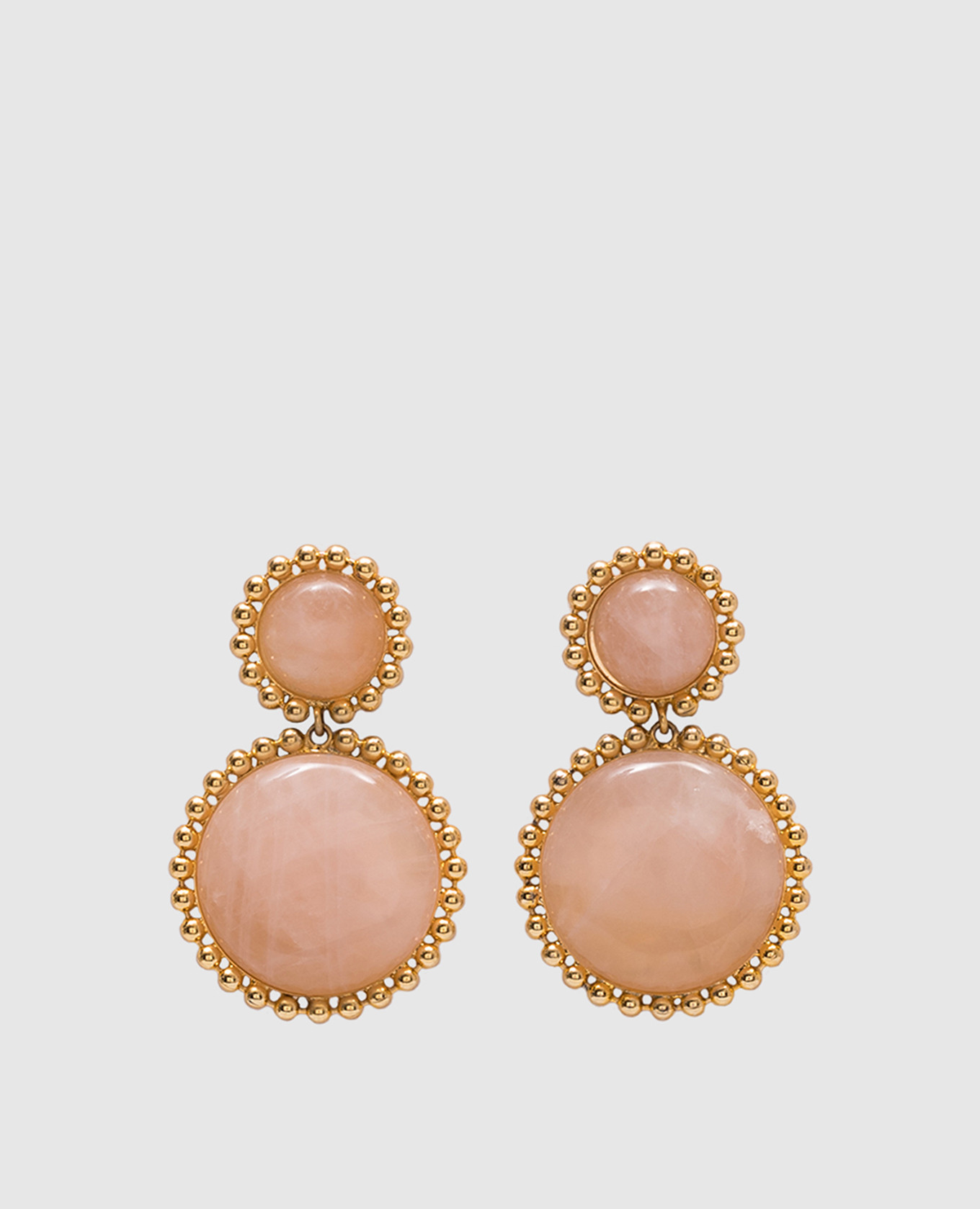 

Золотые серьги с позолотой. 14 карат с кварцем, Золотистый, Серьги