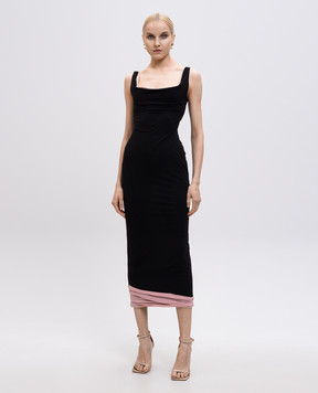 Magda Butrym Чорна сукня міді з шовком DRESS07264425