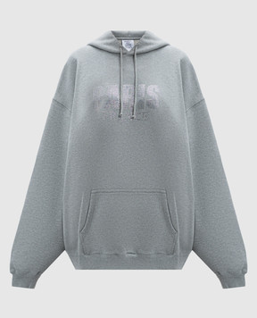 Vetements Серое меланжево худи с кристаллами UA65HD590G