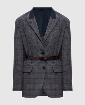 Brunello Cucinelli Сірий жакет з вовни в клітинку MG5227391P
