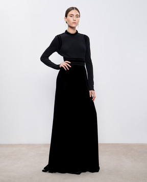 Lanvin Черное платье с бархатом RWDR21942850