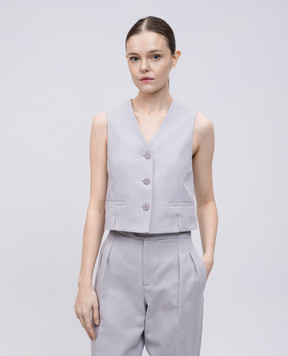 Twinset Фіолетовий жилет з льоном 251TP2761