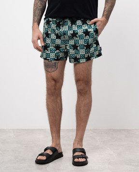 Off-White Зелені шорти в принт монограми логотипа Errow OMFD014S25FAB001