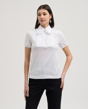 Dolce&Gabbana Белое поло с кружевом F8V05TGDCH6