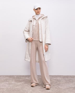 Allude Бежевая спортивная куртка из шерсти и кашемира 25217700
