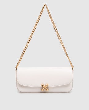 Alexander McQueen Біла шкіряна сумка-багет Skull Flower 8360381MAAE