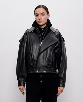 Jacob Lee Чорна шкіряна куртка WLJ20128AW25B