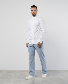 Off-White Голубые брюки с шерстью OMCO020F23FAB001