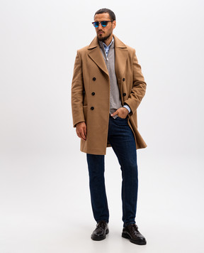 Cashmere&Whiskey Бежевый меланжевый кардиган из шерсти мериноса 97396