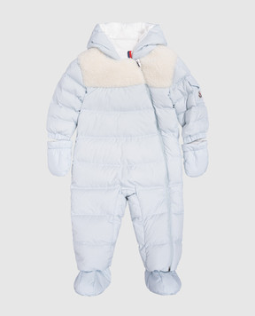 Moncler ENFANT Дитячий блакитний пуховий комбінезон Indro J29511G0000154A81