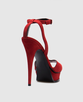 Saint Laurent Червоні замшеві босоніжки 502957