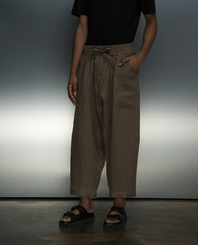 Jan Jan Van Essche Штани кольору хакі з льону TROUSERS80