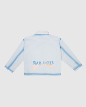 Palm Angels Дитяча блакитна джинсова куртка з логотипом PBEL001S25FAB00112+