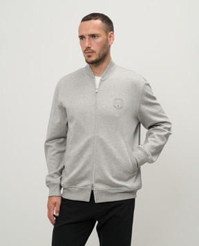 Brunello Cucinelli Серый бомбер с принтом Eternal Balance MM8319037G