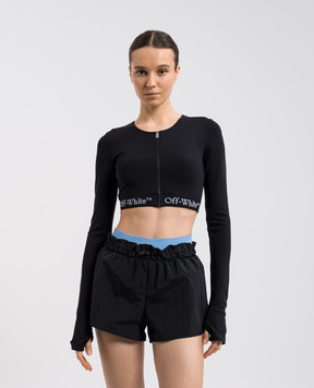 Off-White Черный топ с контрастным логотипом OWVB027S25JER001