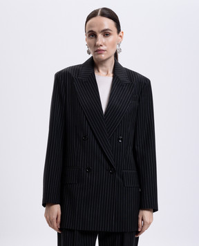 Max Mara Чорний двобортний жакет MATTIA з вовни MATTIA