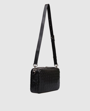 Bottega Veneta Чорна шкіряна сумка з плетінням 755925V2HL1