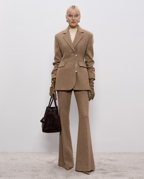Ermanno Scervino Коричневі штани кльош з вовною D476P327GVP