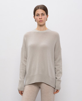 Allude Серый свитер из кашемира с разрезами 25511151