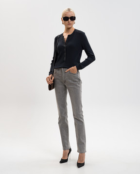 Tom Ford Черный лонгслив в рубчик TSJ585JEX147