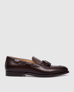 Brunello Cucinelli Коричневые кожаные лоферы с кистями MZUVRNU713