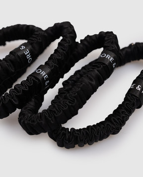 Dore & Rose Набір чорних резинок для волосся із шовку PREMIUMSCRUNCHIES