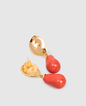 House of Fou Золотисті сережки Lake Coral з позолотою 22 карат LAKEDROP