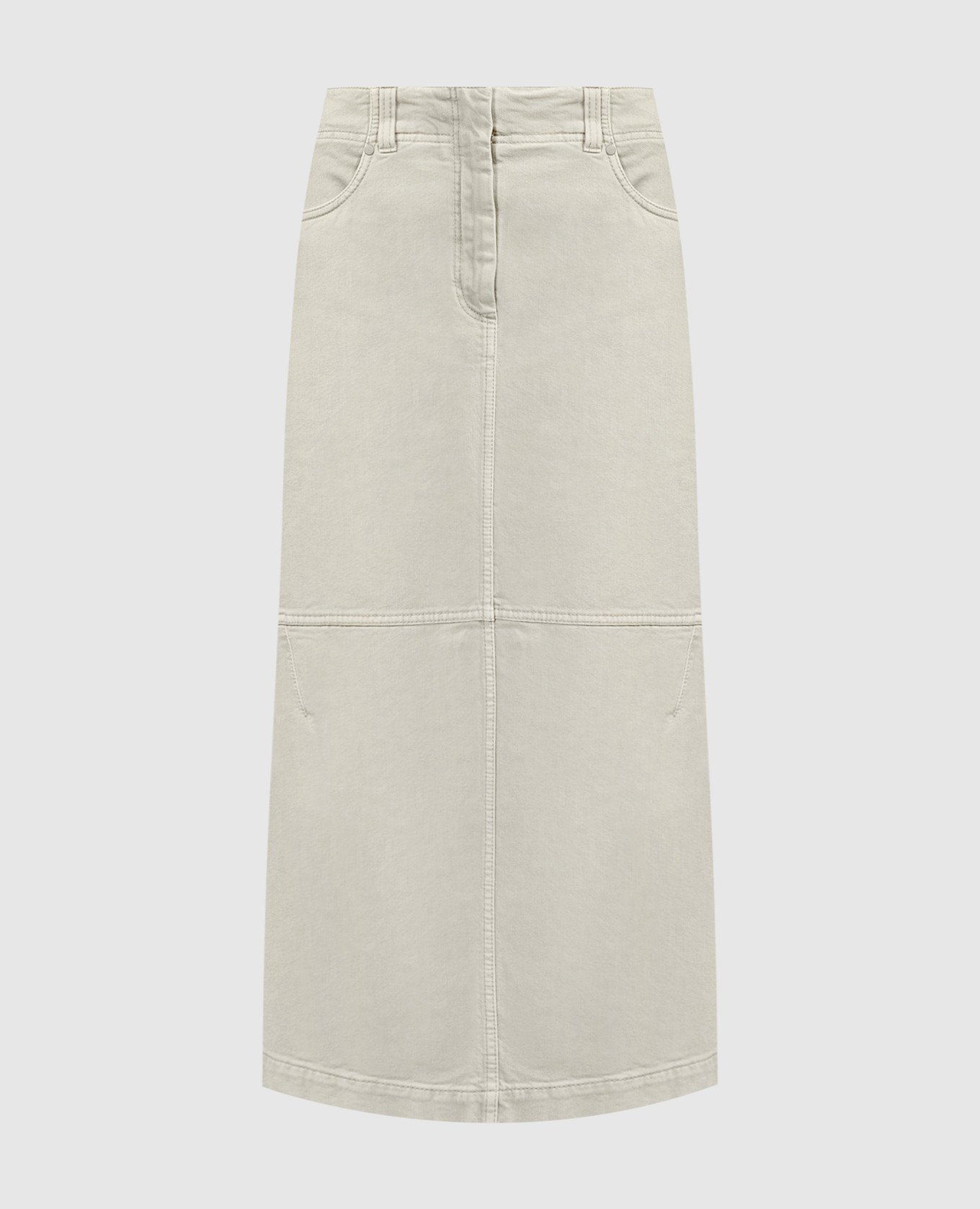 Beige skirt with logo patch
