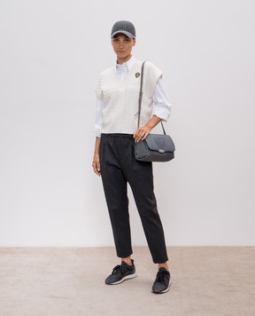 Brunello Cucinelli Сірі штани з ланцюжком моніль MA126P8416