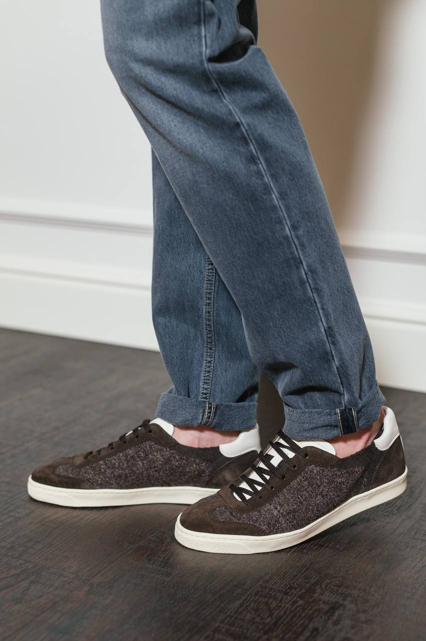 Brunello Cucinelli Коричневые кроссовки с логотипом логотип MZUKVTN286 изображение 6