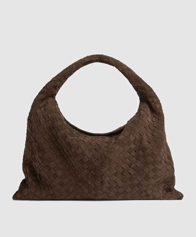 Bottega Veneta - Коричневая замшевая сумка-тоут с плетением
