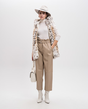 MalaMati Бежева парка з хутром з рисі VANDALIN