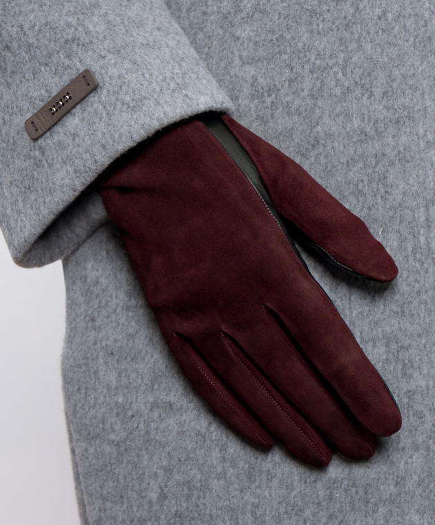 Sermoneta Gloves Бордовые кожаные перчатки M39 изображение 2
