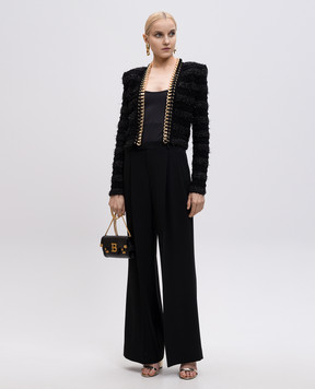 Balmain Черный жакет с люрексом EF0SK256KI46