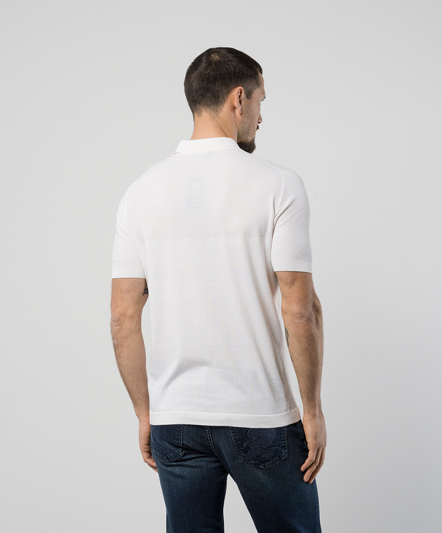 Stefano Ricci Белое поло с шелком с вышивкой логотипа монограммы K818081P31F24283 изображение 4