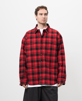 Vetements Чорвона куртка в стилі сорочки в клітинку з логотипом UA66SH460R