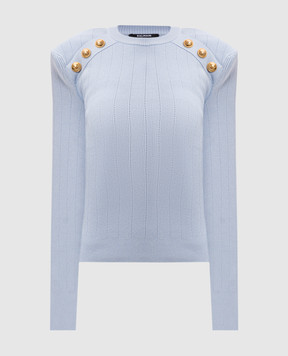 Balmain Блакитний джемпер з брендованими заклепками EF1KD001KB07
